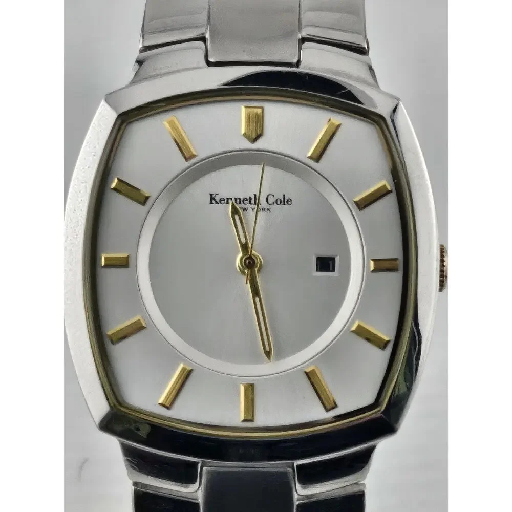 NWOT Mens Kenneth Cole New York KC 3437 Thin Quartz Watch New Battery Runs